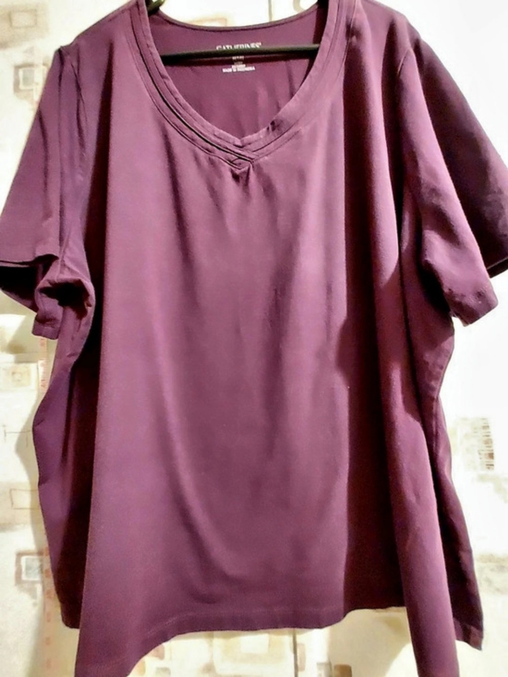 Catherines Suprema Collection Short Sleeve Top in Purple Size 3XWP